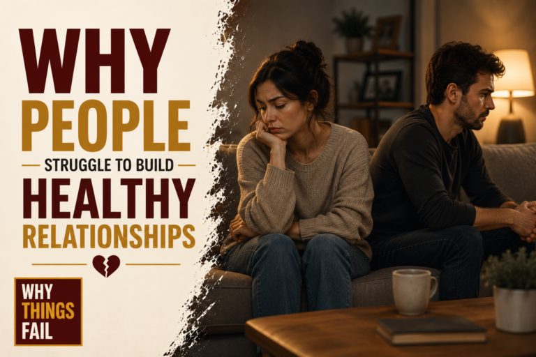 Why People Struggle To Build Healthy Relationships illustrated through honest communication and emotional connection between a couple