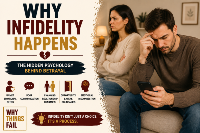 Why Infidelity Happens illustrated through emotional distance between a couple sitting silently in the same room