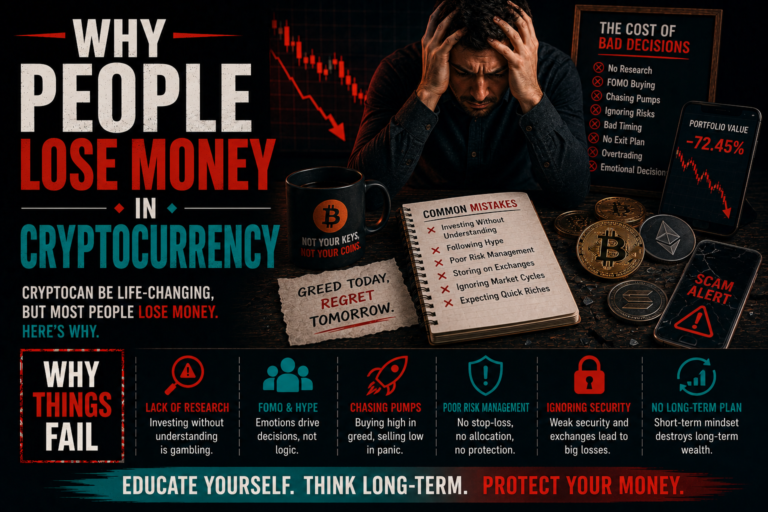 Why people lose money in cryptocurrency illustrated through behavioural biases, emotional investing and poor risk management